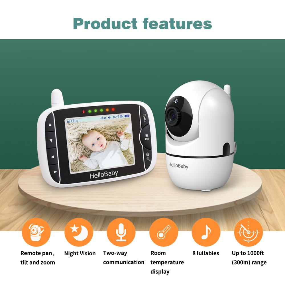Babyphone HelloBaby HB66 avec caméra - Mobile à distance - Vision