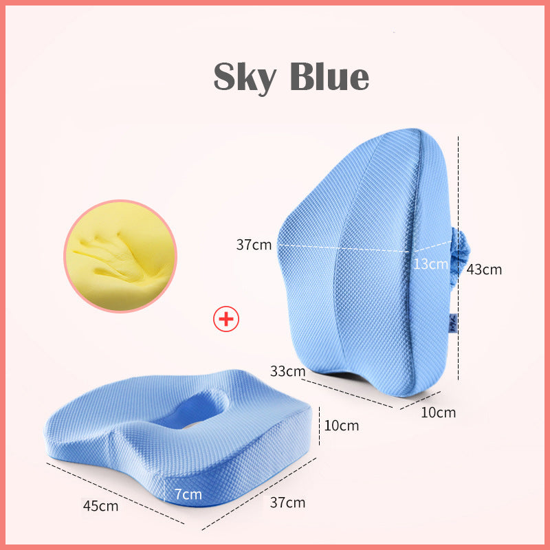Memory Foam Seat Cushion Orthopedic Pillow Coccyx Office Chair Cushion  Support Waist Back Cushion Car Seat Hip Massage Pad Sets Multi-color
