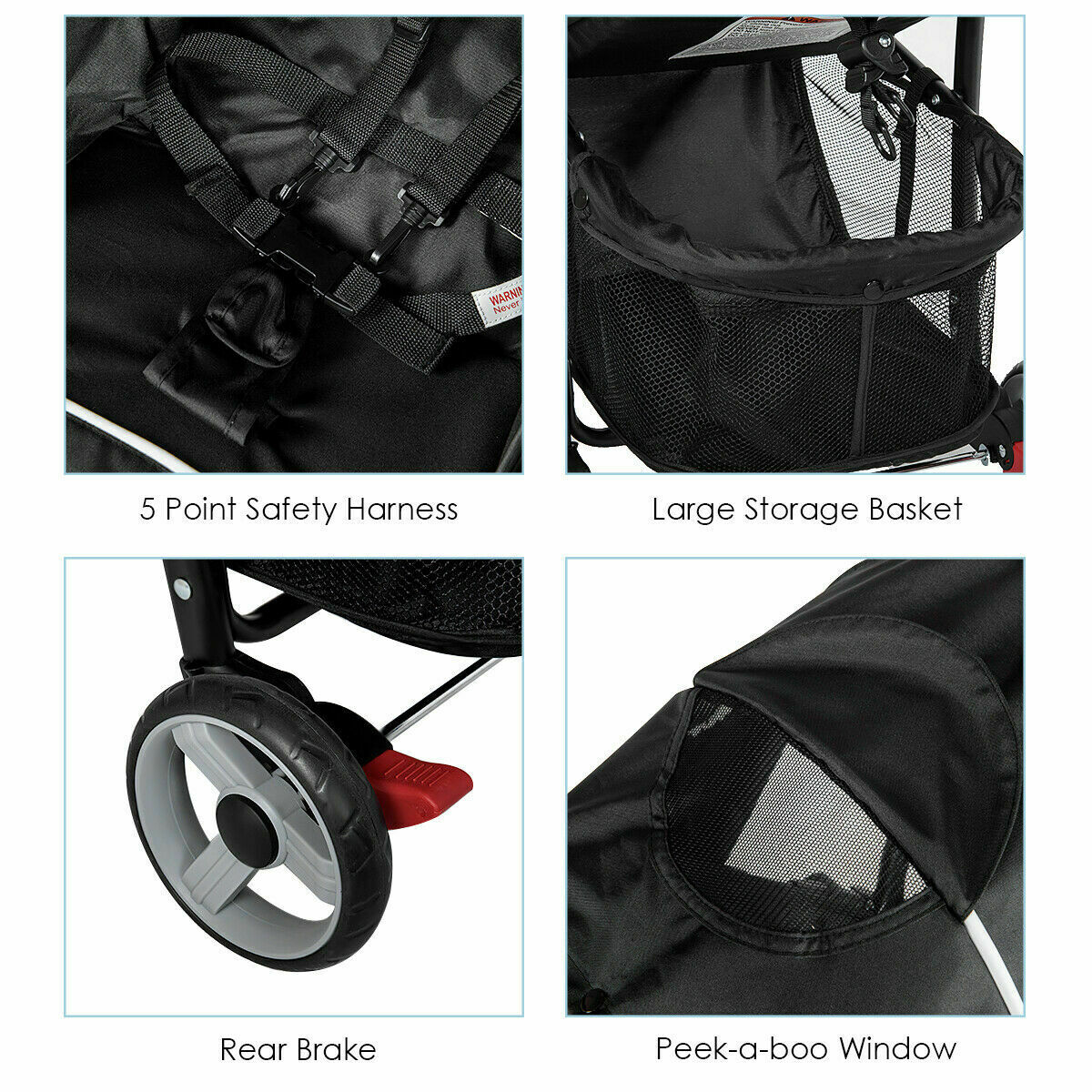 Lightweight 5-Point Baby Stroller AliExpress