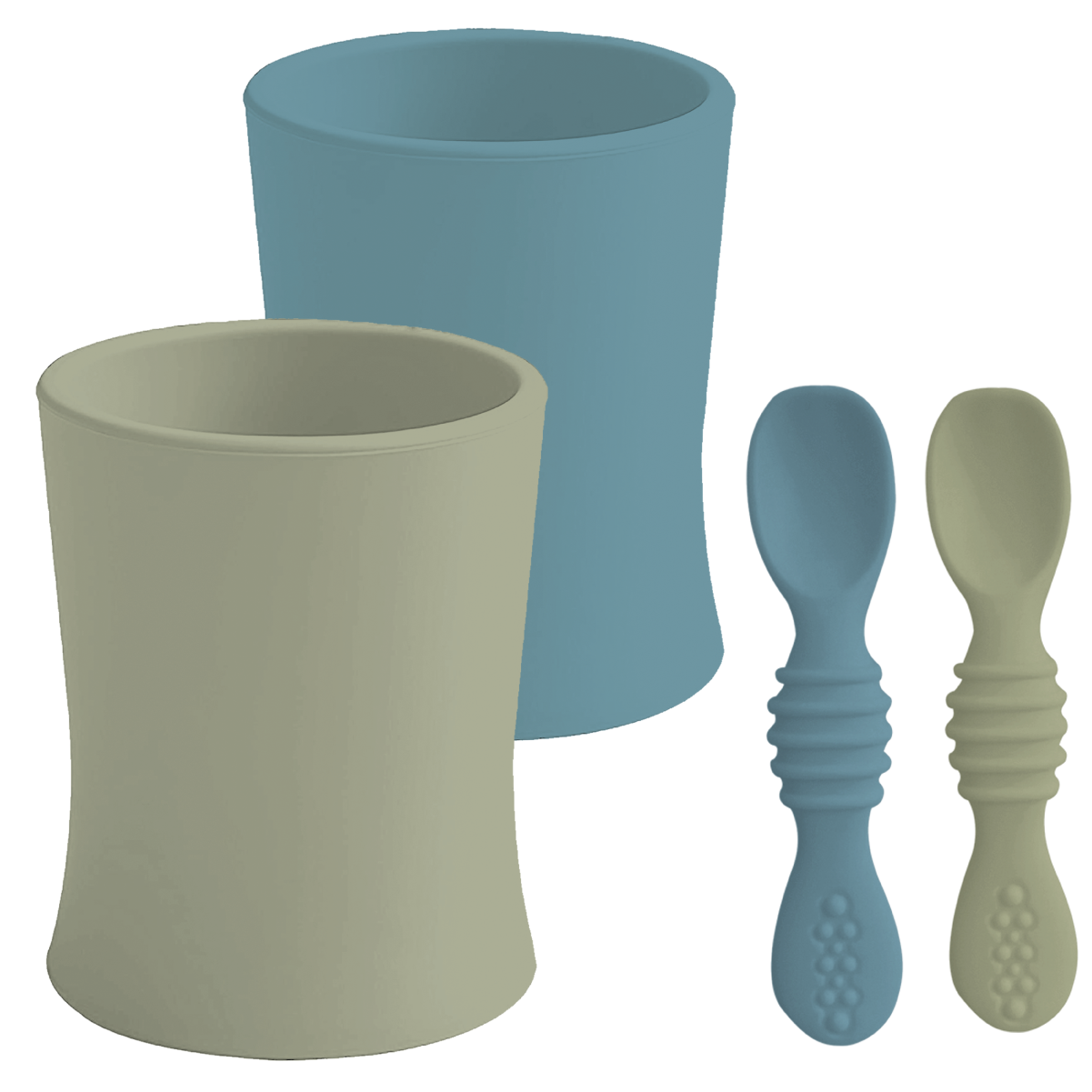 Sage & Blue - 4oz Baby Training Cups With Training Spoons